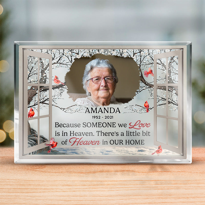 Photo personnalisée « Un gros morceau de mon cœur » – Plaque commémorative rectangulaire en acrylique personnalisée – Cadeau de condoléances pour les membres de la famille