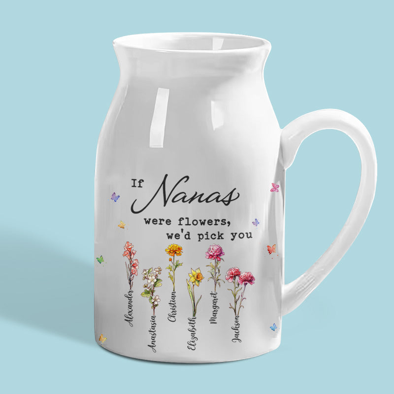 L'amour de grand-mère donne vie aux fleurs - Vase à fleurs personnalisé pour la décoration intérieure de la famille - Cadeau de pendaison de crémaillère pour maman et grand-mère