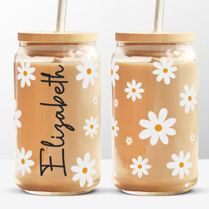 Chaque fleur est une âme qui s'épanouit dans la nature - Tasse en verre personnalisée, tasse à café glacé - Cadeau d'anniversaire, cadeau pour vous-même
