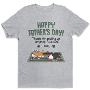 Merci papa d'avoir ramassé mes crottes - T-shirt unisexe personnalisé, sweat à capuche, sweat-shirt - Fête des pères, cadeau pour les propriétaires d'animaux et les amoureux des animaux