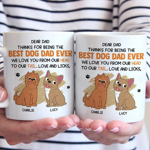 Je t'aime de la tête aux pieds - Mug personnalisé pour chien - Fête des pères, cadeau pour les propriétaires d'animaux et les amoureux des animaux