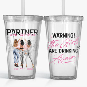 Les filles boivent à nouveau - Gobelet en acrylique transparent personnalisé Bestie - Cadeau pour meilleures amies, meilleures amies, sœurs