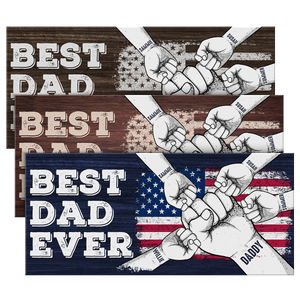 Meilleur papa de tous les temps - Panneau rectangulaire personnalisé en bois pour décoration d'intérieur - Cadeau de fête des pères, de pendaison de crémaillère pour papa
