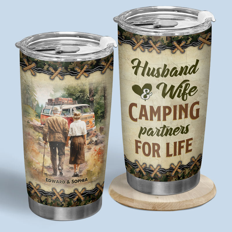 Je veux te tenir la main à 80 ans - Gobelet personnalisé pour le camping - Cadeau pour les amateurs de camping