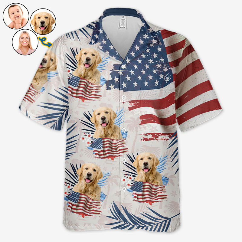 T-shirt hawaïen tropical patriotique unisexe personnalisé pour chien et chat : « L'été est un état d'esprit » - Cadeau pour les vacances d'été, pour les propriétaires d'animaux et les amoureux des animaux.