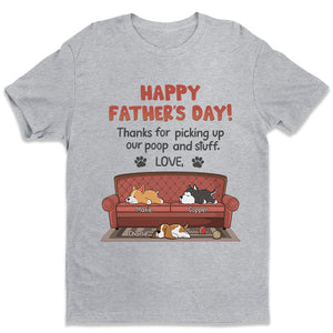 Merci d'avoir ramassé nos crottes - T-shirt unisexe personnalisé, sweat à capuche, sweat-shirt - Fête des pères, cadeau pour les propriétaires d'animaux et les amoureux des animaux