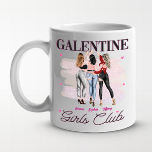 Galentine Girls Club - Mug personnalisé Bestie - Cadeau de Saint-Valentin pour meilleures amies, meilleures amies, sœurs
