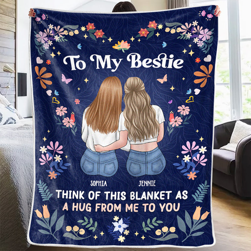 Je veux te faire un câlin, ma meilleure amie ! Couverture personnalisée pour meilleure amie ! Cadeau pour les meilleures amies, les meilleures amies et les sœurs
