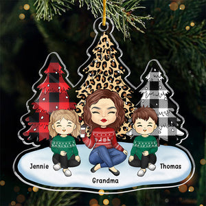 Mes petits-enfants mettent la joie dans mon Noël - Décoration personnalisée pour la famille - Forme personnalisée en acrylique - Cadeau de Noël pour les membres de la famille