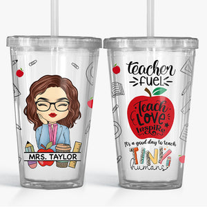 C'est une bonne journée pour enseigner aux petits humains - Gobelet en acrylique transparent personnalisé pour enseignant - Cadeau pour enseignant, rentrée scolaire
