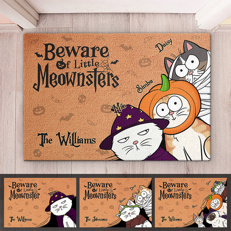 Nous vous surveillons, soyez prudent ! Tapis décoratif personnalisé pour chat - Cadeau d'Halloween pour les propriétaires d'animaux et les amoureux des animaux
