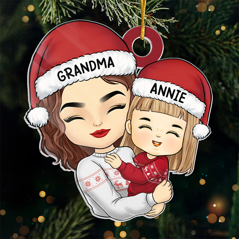 Sending You Holiday Hugs  - Family Personalized Custom Ornament - Acrylic Custom Shaped - Christmas Gift For Mom, Grandma