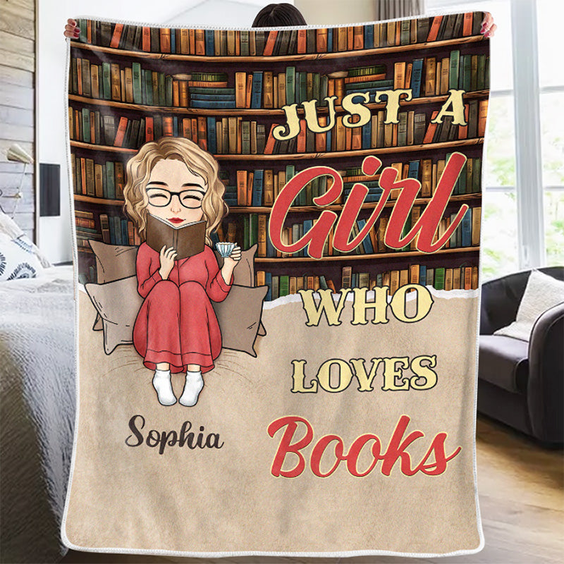 Une fille qui aime les livres, c'était moi - Couverture personnalisée - Cadeau de Noël pour les amoureux des livres
