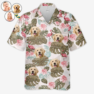 T-shirt hawaïen tropical unisexe personnalisé avec photo « L'été approche » pour chien et chat - Cadeau vacances d'été, cadeau pour propriétaires d'animaux et amoureux des animaux