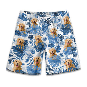 Short de plage hawaïen personnalisé avec photo pour chien et chat - Cadeau idéal pour les vacances d'été, les anniversaires et les amoureux des animaux