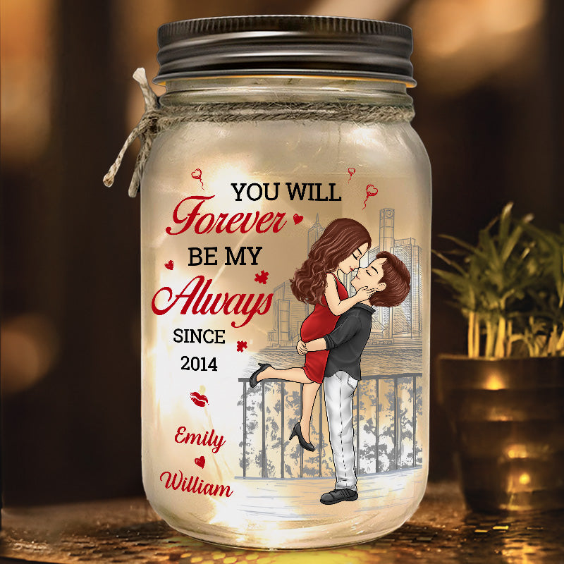 Tu es la lumière de ma vie - Lampe personnalisée en pot Mason pour couple - Cadeau pour mari et femme, anniversaire