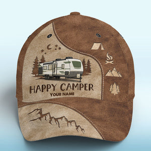 Casquette de camping personnalisée, imprimé intégral, style classique, cadeau pour les amateurs de camping.