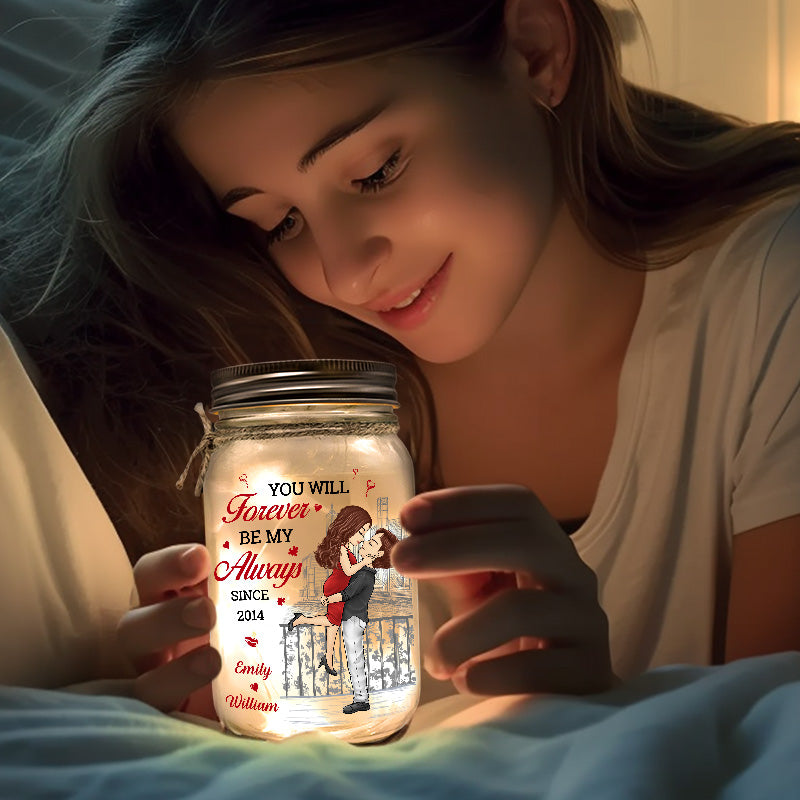 Tu es la lumière de ma vie - Lampe personnalisée en pot Mason pour couple - Cadeau pour mari et femme, anniversaire