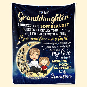 To My Lovely Granddaughter - Family Personalized Custom Blanket - Birthday Gift From Mom, Grandma