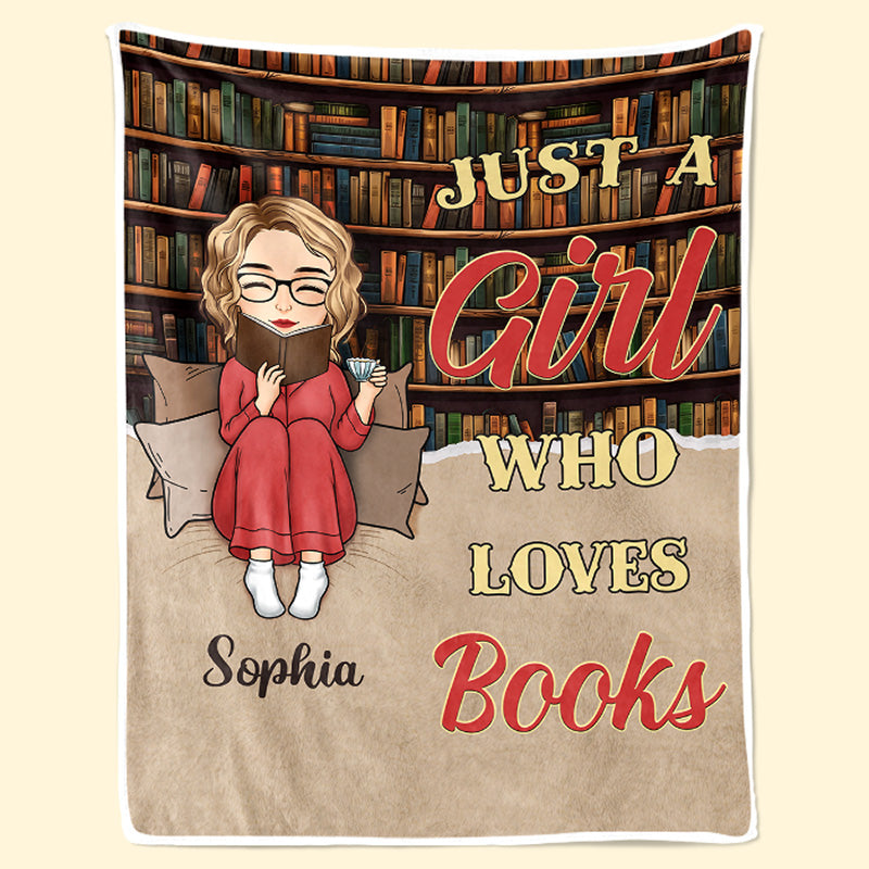 Une fille qui aime les livres, c'était moi - Couverture personnalisée - Cadeau de Noël pour les amoureux des livres