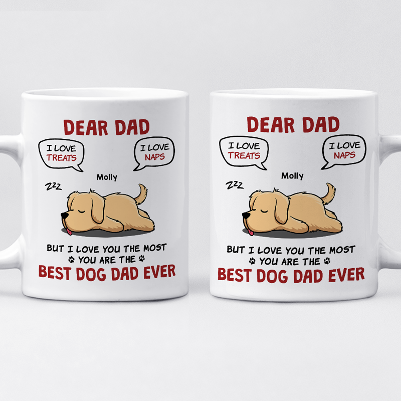 Le meilleur papa chien de tous les temps - Mug personnalisé pour chien - Fête des pères, cadeau pour les propriétaires d'animaux et les amoureux des animaux