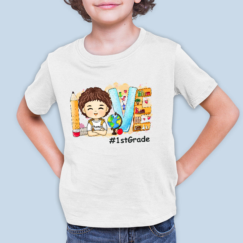 Les cloches de l'école sonnent, l'excitation commence - T-shirt enfant personnalisé - Cadeau pour enfant, cadeau de rentrée scolaire