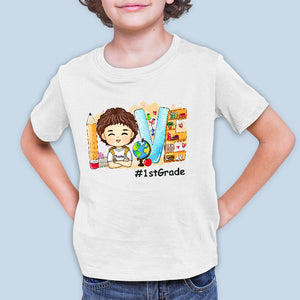 Les cloches de l'école sonnent, l'excitation commence - T-shirt enfant personnalisé - Cadeau pour enfant, cadeau de rentrée scolaire