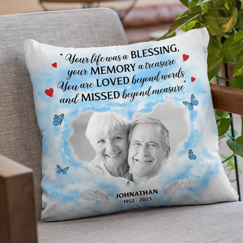 Coussin photo personnalisé « Quand tu me manques » : embrasse-le ! Coussin personnalisé commémoratif ! Cadeau de condoléances pour les membres de la famille