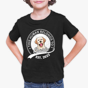 T-shirt enfant personnalisé avec photo de chien - Cadeau pour enfant, propriétaire d'animaux et amoureux des animaux