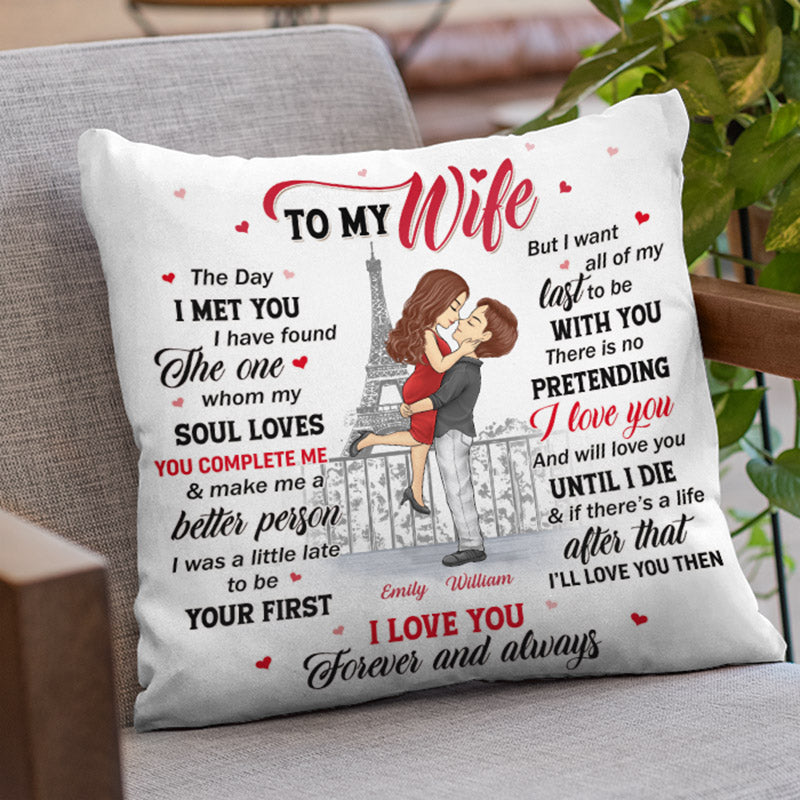 Celui que mon âme aime - Coussin personnalisé pour couple - Cadeau pour mari et femme, anniversaire