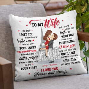 Celui que mon âme aime - Coussin personnalisé pour couple - Cadeau pour mari et femme, anniversaire