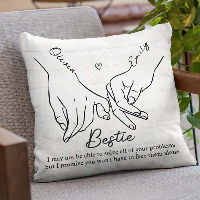 L'amitié est un cadeau précieux - Coussin personnalisé Bestie - Cadeau de Noël pour meilleures amies, meilleures amies et sœurs