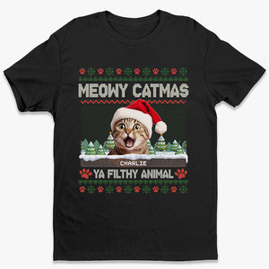 T-shirt, sweat à capuche et sweat-shirt unisexe personnalisé avec photo « Pattes parfaites pour Noël » pour chiens et chats - Cadeau de Noël pour propriétaires et amoureux des animaux