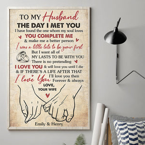J'ai trouvé celui que mon âme aime - Affiche verticale personnalisée pour couple - Cadeau pour mari et femme, anniversaire