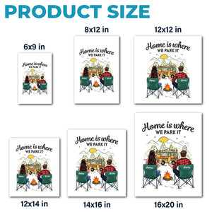 Our Home Is Where We Park It - Camping Personalized Custom RV Decal - Gift For Husband Wife, Camping Lovers