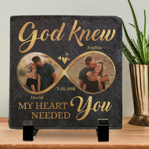 Photo personnalisée ensemble : un bel endroit où être - Ardoise carrée personnalisée pour couple - Cadeau pour mari et femme, anniversaire