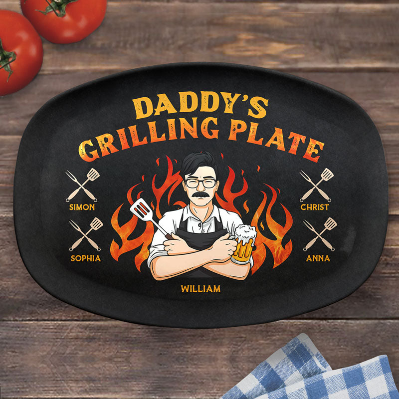 Mon père adore cuisiner pour moi - Plateau personnalisé familial - Cadeau de fête des pères et d'anniversaire pour papa