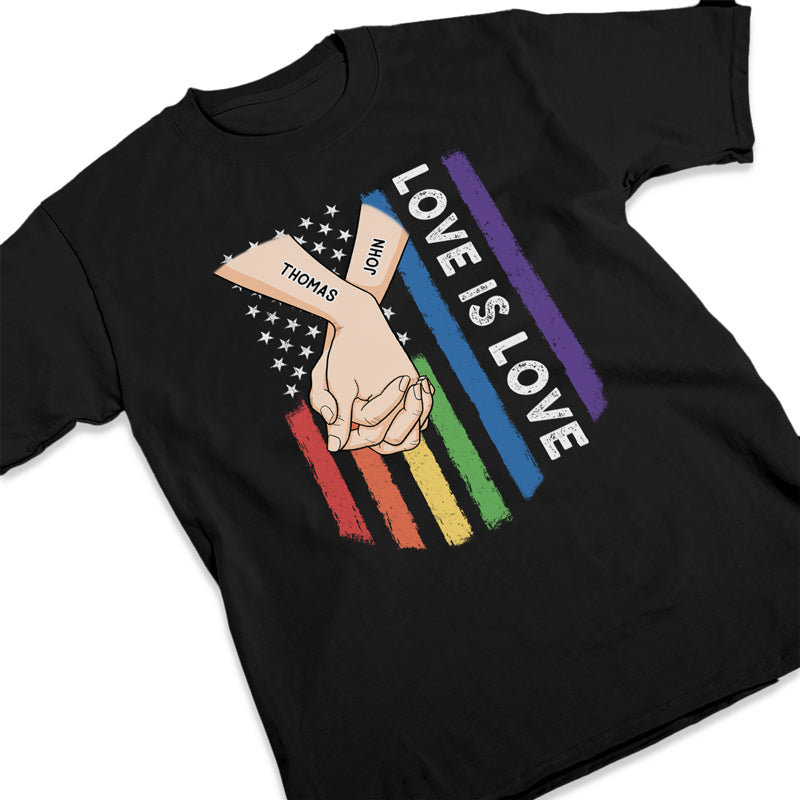 L'amour est l'amour - T-shirt unisexe personnalisé, sweat à capuche, sweat-shirt - Cadeau pour mari et femme, anniversaire, LGBTQ+