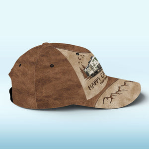 Casquette de camping personnalisée, imprimé intégral, style classique, cadeau pour les amateurs de camping.