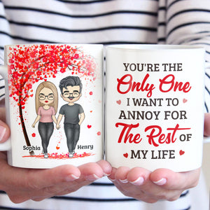 Je veux juste te tenir la main pour toujours - Tasse personnalisée pour couple - Cadeau pour mari et femme, anniversaire