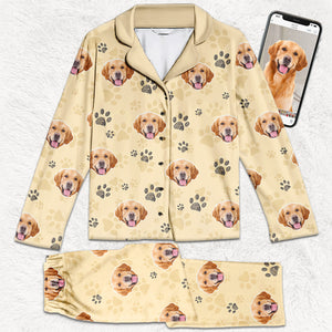 Pyjama personnalisé avec photo « Mon chien me trouve cool » - Cadeau de Noël pour les propriétaires et les amoureux des animaux
