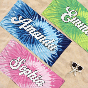 Évadez-vous à la plage - Serviette de plage personnalisée pour toute la famille - Cadeau pour les vacances d'été, cadeau pour les membres de la famille