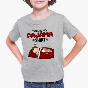 T-shirt pyjama enfant et chien - T-shirt personnalisé chien - Cadeau pour enfant, propriétaire d'animaux et amoureux des animaux