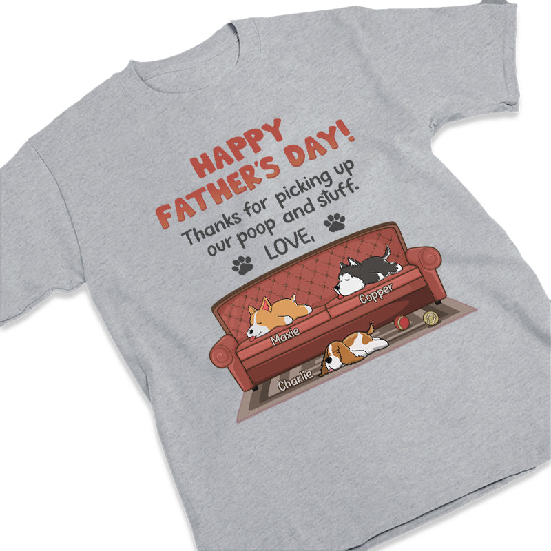 Merci d'avoir ramassé nos crottes - T-shirt unisexe personnalisé, sweat à capuche, sweat-shirt - Fête des pères, cadeau pour les propriétaires d'animaux et les amoureux des animaux