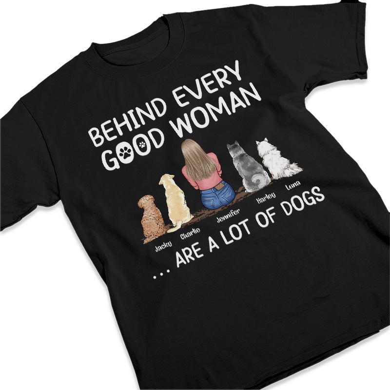Derrière chaque bonne personne - T-shirt unisexe personnalisé pour chien, sweat à capuche, sweat-shirt - Cadeau de fête des mères, d'anniversaire pour les propriétaires d'animaux et les amoureux des animaux