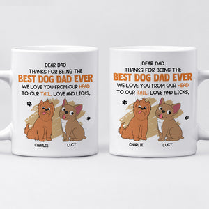 Je t'aime de la tête aux pieds - Mug personnalisé pour chien - Fête des pères, cadeau pour les propriétaires d'animaux et les amoureux des animaux