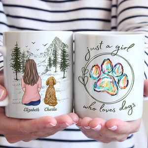 Juste une fille qui aime les chiens - Mug personnalisé avec chien - Cadeau pour les propriétaires d'animaux et les amoureux des animaux