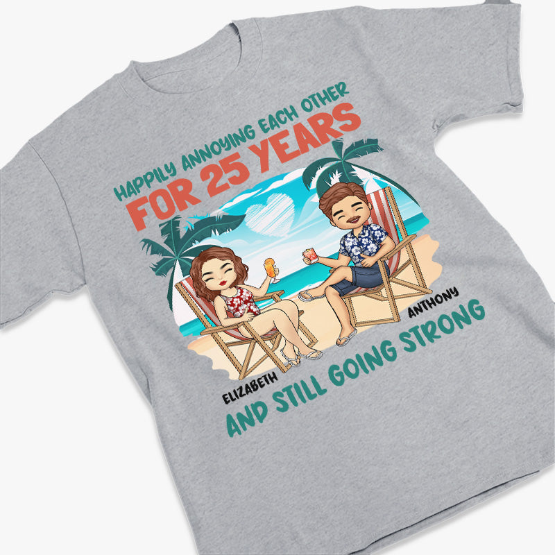Heureux de s'ennuyer et de rester forts - T-shirt unisexe personnalisé pour couple, sweat à capuche, sweat-shirt - Vacances d'été, cadeau pour mari et femme, anniversaire