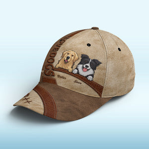 Le bonheur est un chiot vert chaleureux – Bonnet personnalisé pour chien, casquette classique à imprimé intégral – Nouveauté, cadeau pour propriétaires et amoureux des animaux