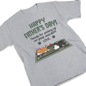 Merci papa d'avoir ramassé mes crottes - T-shirt unisexe personnalisé, sweat à capuche, sweat-shirt - Fête des pères, cadeau pour les propriétaires d'animaux et les amoureux des animaux